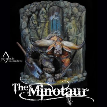 Miniatures Journeyman Miniatures The Minotaurt 75mm bust painted Stonebeard Miniatures Australia